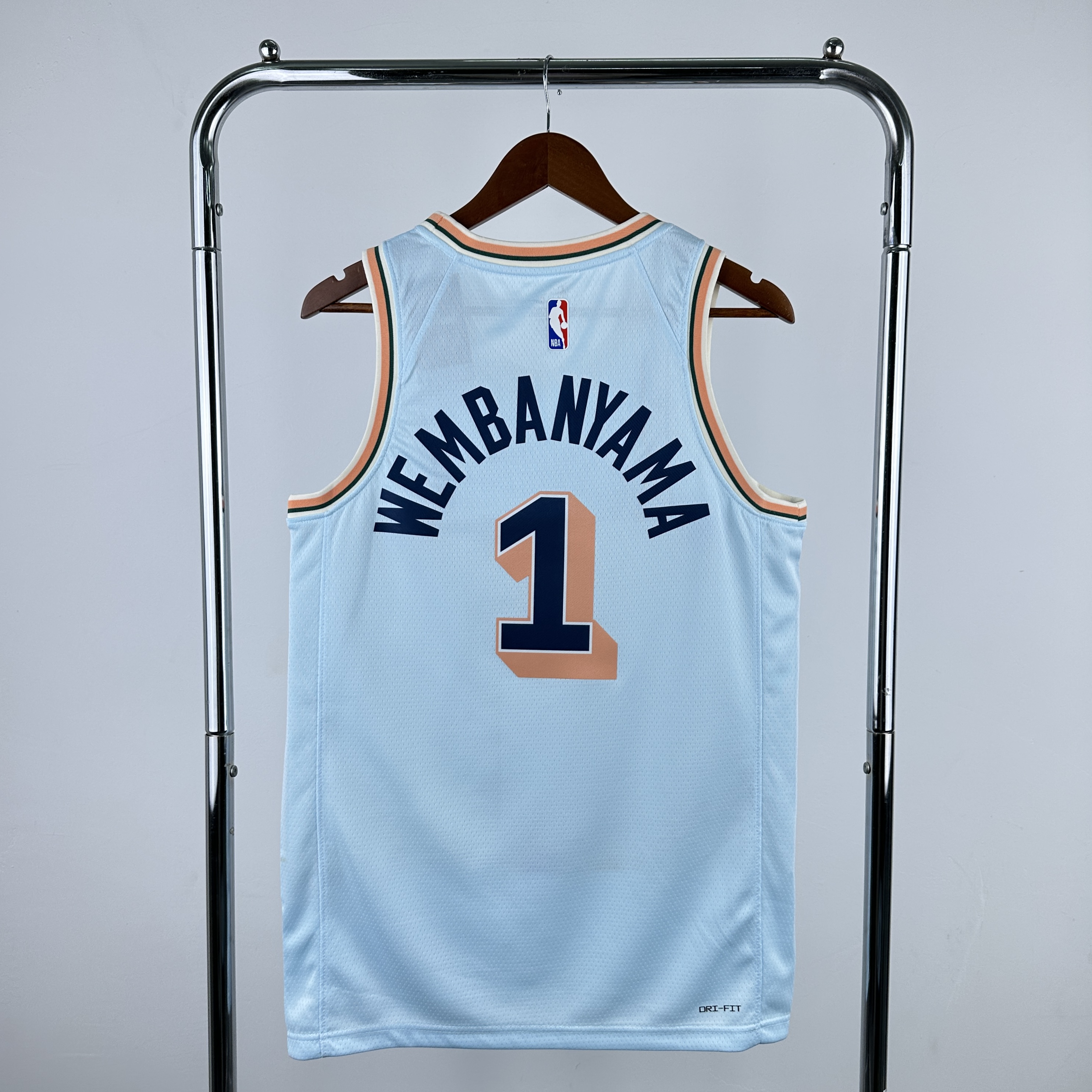 Men San Antonio Spurs #1 Wembanyama Light Blue City Edition Season Nike 2025 NBA Jersey->san antonio spurs->NBA Jersey